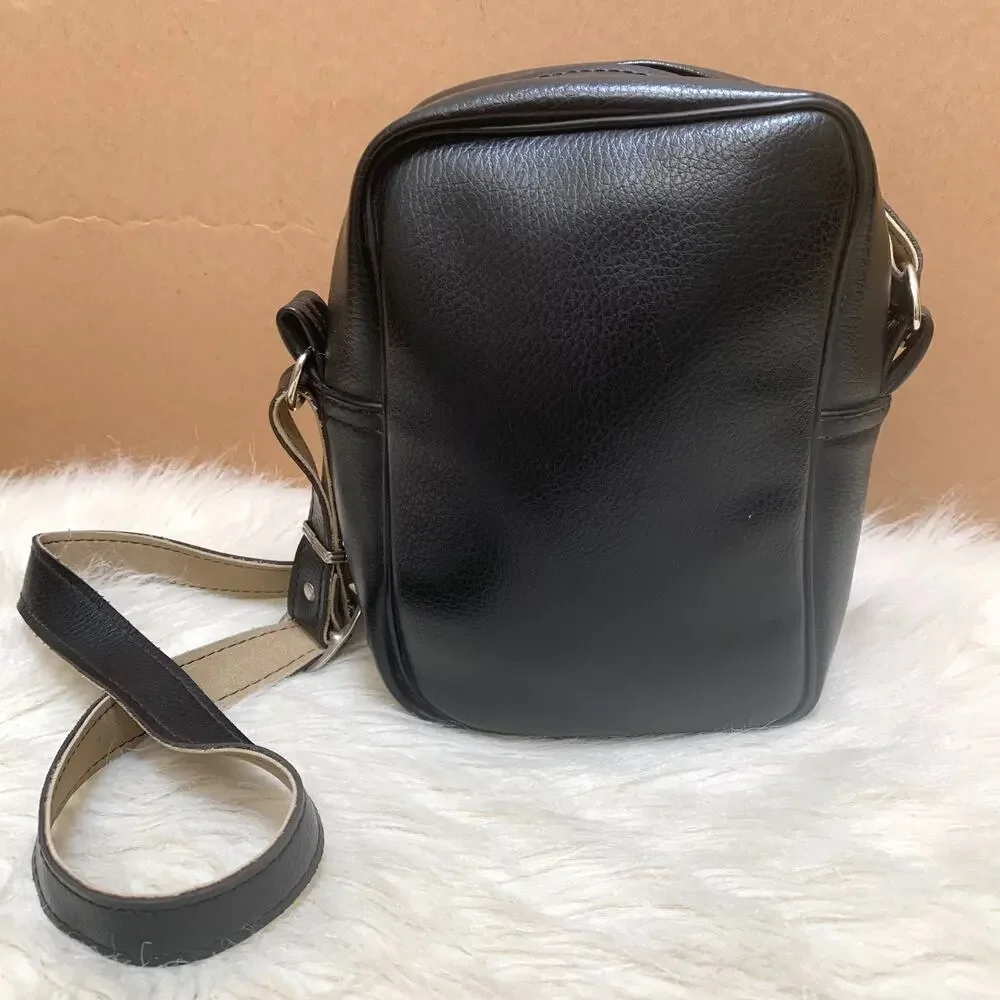 PERRIN Black Faux Leather Vintage NS Convertible Men's Xbody - Made in USA